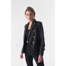 Furniq UK Kadın Siyah Blazer Ceket
