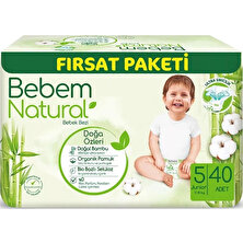 Bebem Natural Bebek Bezi Fırsat Paketi 5 Beden 11-18 kg 40 Adet