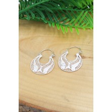 Midyat Nurtaş Gümüş Desenli Çanta Model Telkari Kadın Gümüş Küpe 201022163