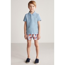 Hemington Açık Mavi Havlu Kumaş Polo Yaka Çocuk T-Shirt
