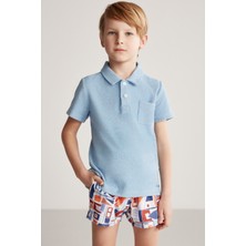 Hemington Açık Mavi Havlu Kumaş Polo Yaka Çocuk T-Shirt