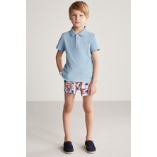 Hemington Açık Mavi Havlu Kumaş Polo Yaka Çocuk T-Shirt
