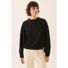 Banners Rahat Kalıp Bisiklet Yaka Siyah Renk Eşofman Üst