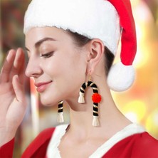Prettyia Renkli Küpeler Noel Serisi Karikatür Takı Teen Siyah Kamışı (Yurt Dışından)