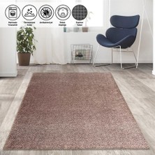 Carpettex Modern Düz Kırçıllı Rose Beyaz Halı Kaymaz Taban Yıkanabilir