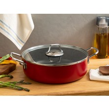 English Home Excellence Alüminyum Non-Stick Tencere 26 cm Kırmızı