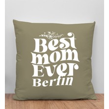 Bk Gift Kişiye Özel Isimli Anneler Günü Tasarımlı Haki Kırlent Yastık, Anneye Hediye, Ev Dekorasyonu, Anneler Günü Hediyesi-1