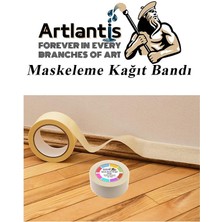 Artlantis Maskeleme Bandı Kağıt Bant 9 mm 25 Metre 1 Adet Boya Bantı Maskeleme Kağıt Bant Duvar Yağlı Boya Badana