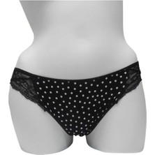 Anıl Kadın Puantiyeli Mikro Kumaş Dantelli Slip (2771)