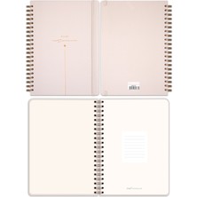 Matt Notebook 20X28 cm A4 Lastikli Spiralli Sert Kapak Not Defteri Çizgili Bej