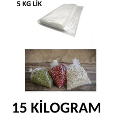 Arma Naksan Beş kg Lik Şeffaf Naylon Torba Bakliyat  Poşeti 30CM x 50CM-15 kg