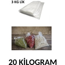 Arma Naksan Üç kg Lik Şeffaf Naylon Torba Bakliyat  Poşeti 25CM x 40CM- 20 kg