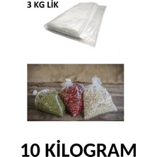 Arma Naksan Üç kg Lik Şeffaf Naylon Torba Bakliyat  Poşeti 25CM x 40CM- 10 kg