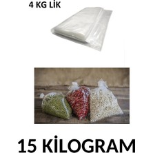 Arma Naksan Dört kg Lik Şeffaf Naylon Torba Bakliyat  Poşeti 28CM x 42CM- 15 kg