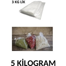 Arma Naksan Üç kg Lik Şeffaf Naylon Torba Bakliyat  Poşeti 25CM x 40CM- 5 kg