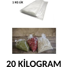 Arma Naksan Bir kg Lik Şeffaf Naylon Torba Bakliyat  Poşeti 20CM x 30CM- 20 kg