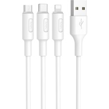 Hoco X25 3in1 USB Şarj ve Data Kablosu 1m