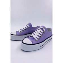 Melen Shoes Skywalk Keten Lila Yüksek Taban Sneaker Spor Ayakkabı