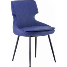 White Furniture Donna Metal Siyah Ayak Poliüretan Sünger Deri Rahat Sandalye