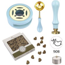 Profisher Davetiye Mum Mühürü Uygulama Seti Mavi Renk 908 Barış Güvercini