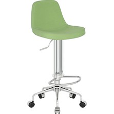 White Furniture Ikona Küçük Tekerlekli Bar Sandalyesi