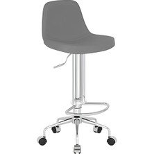 White Furniture Ikona Küçük Tekerlekli Bar Sandalyesi