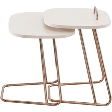 Doğtaş Milena Zigon Sehpa Modern Tasarım 50x40x52 cm Vizon 2 Yıl Garantili