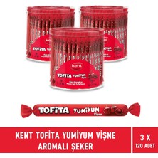 Kent Tofita Yumi Vişne Aromalı Şekerleme 120'li Kavanoz - 3 Adet