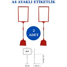 İstanbul Manken 2 Adet Kırmızı A4 Ayaklı Etiketlik Sepet Etiketi Çerçeveli Etiketlik Eşek Askılık Etiketi