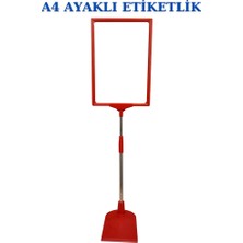 İstanbul Manken 3 Adet Kırmızı A4 Ayaklı Etiketlik Sepet Etiketi Çerçeveli Etiketlik Eşek Askılık Etiketi