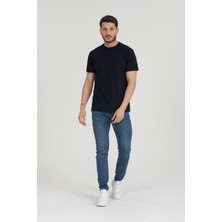 Flits Bisiklet Yaka T-Shirt Siyah