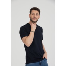 Flits Bisiklet Yaka T-Shirt Siyah