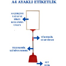 İstanbul Manken 5 Adet Kırmızı Beyaz A4 Ayaklı Etiketlik Sepet Etiketi Çerçeveli Etiketlik Eşek Askılık Etiketi