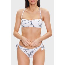 Emporio Armani Desenli Bağlama Detaylı Sert Hafif Dolgulu Bikini Bayan Bikini 262636 3R310 10410