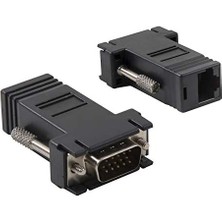 S-Link SL-15RJ45 VGA 15M To RJ45 Çevirici Adaptör Vidalı