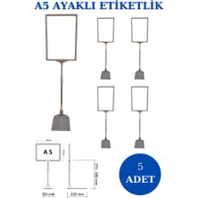 İstanbul Manken 5 Adet Gri A5 Ayaklı Etiketlik Sepet Etiketi Çerçeveli Etiketlik Eşek Askılık Etiketi