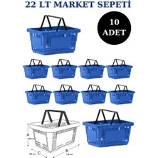 İstanbul Manken 10 Adet 22 Litre Market Sepeti, Alışveriş Sepeti, Saplı Market Sepeti
