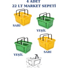 İstanbul Manken 4 Adet 22 Litre Market Sepeti, Alışveriş Sepeti, Saplı Market Sepeti