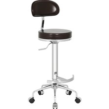 White Furniture Alfa Arkalıklı Tekerlekli Bar Taburesi