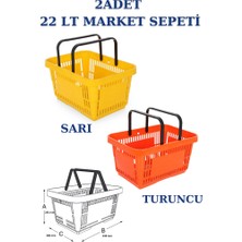İstanbul Manken 2 Adet 22 Litre Market Sepeti, Alışveriş Sepeti, Saplı Market Sepeti