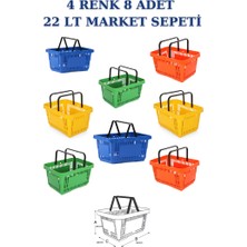 İstanbul Manken 8 Adet 22 Litre Market Sepeti, Alışveriş Sepeti, Saplı Market Sepeti