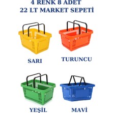 İstanbul Manken 8 Adet 22 Litre Market Sepeti, Alışveriş Sepeti, Saplı Market Sepeti