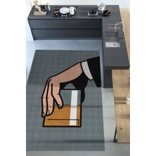 Homshtag Gün Sonu Dokuma Tabanlı Yıkanabilir Dekoratif Halı