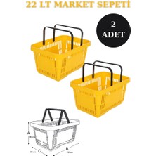 İstanbul Manken 2 Adet 22 Litre Market Sepeti, Alışveriş Sepeti, Saplı Market Sepeti