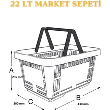 İstanbul Manken 2 Adet 22 Litre Market Sepeti, Alışveriş Sepeti, Saplı Market Sepeti