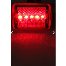Pratik Mağazam  5 Ledli 7 Modlu Bisiklet Arka Stop Ikaz Lambası LED Lamba