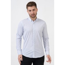 White Stone Oviedo G2308 Regular Fit Pamuklu Likralı Gömlek Desenli