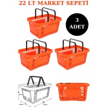 İstanbul Manken 3 Adet 22 Litre Market Sepeti, Alışveriş Sepeti, Saplı Market Sepeti