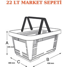 İstanbul Manken 3 Adet 22 Litre Market Sepeti, Alışveriş Sepeti, Saplı Market Sepeti