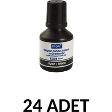 Kraf 24 Adet 30ML  Siyah Tahta Kalemi Mürekkebi